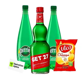 Get 27 70cl + 2 soft + chips